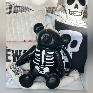 Goth skeleton teddy bear backpack